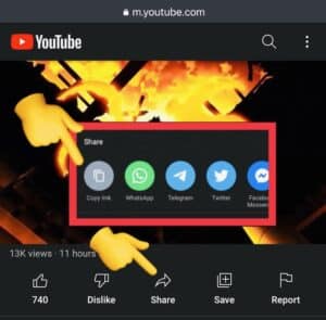 Open YouTube and Copy the URL of the Video
