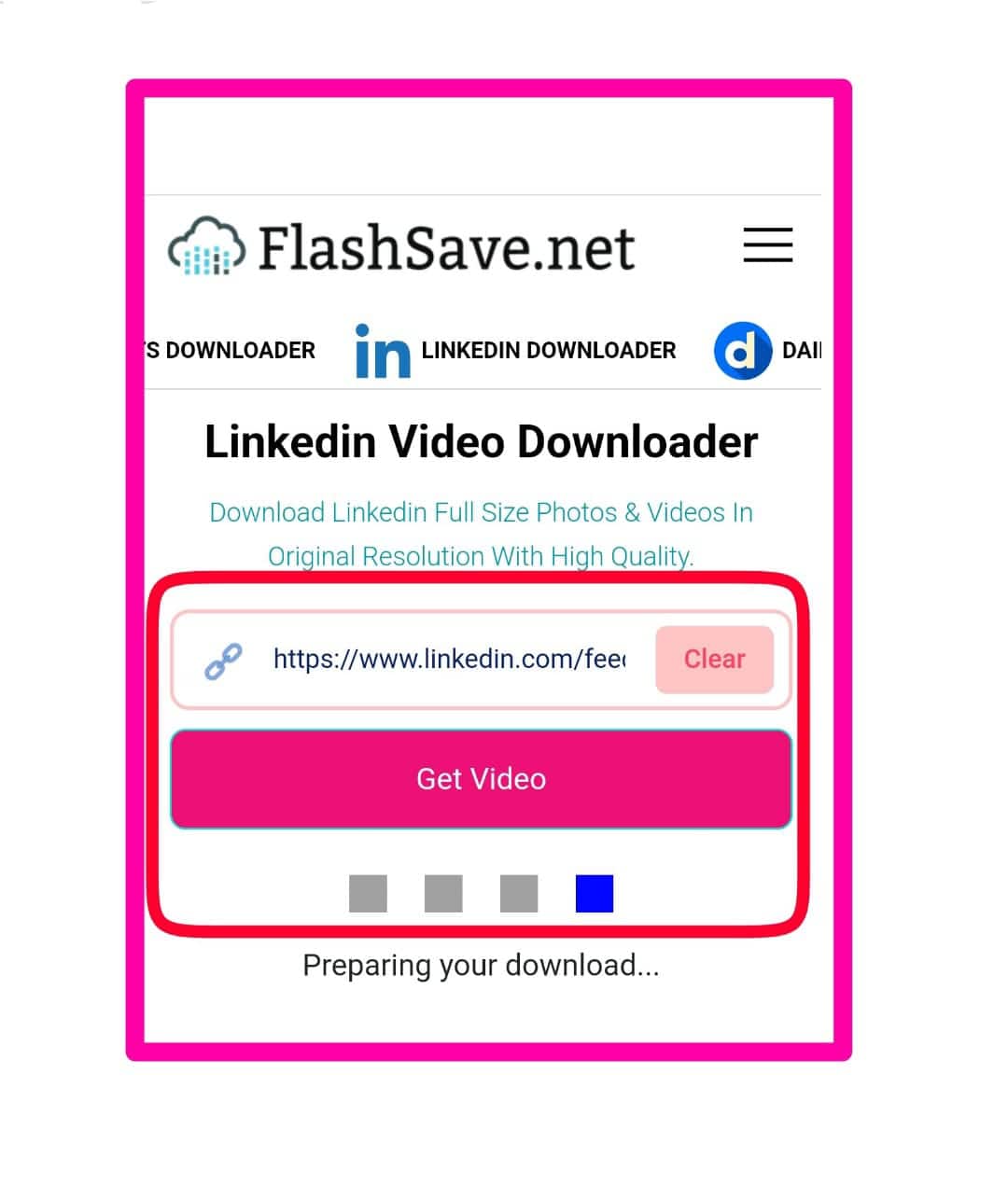 pegar linkedin-video-downloader Calidad